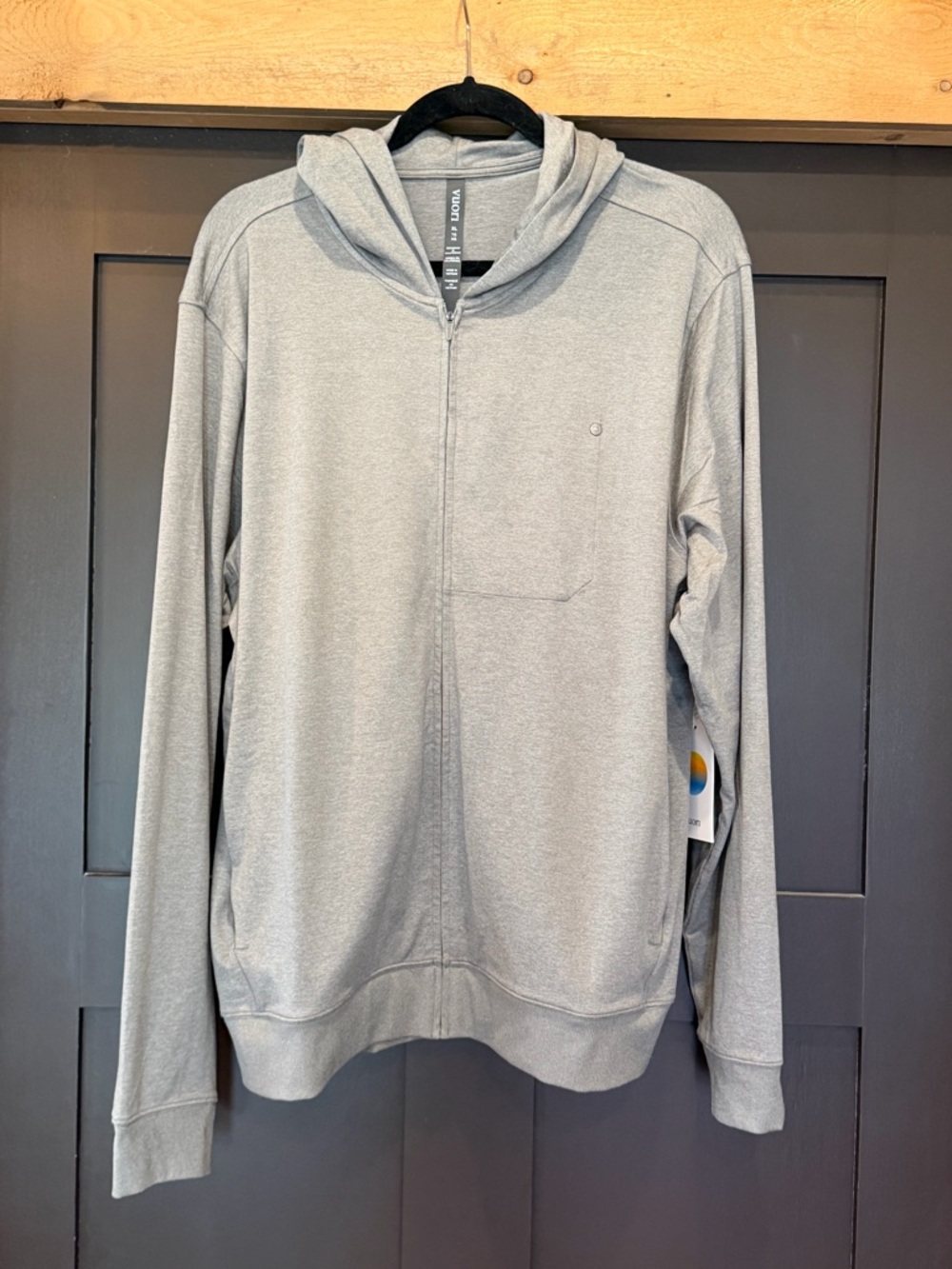 Vuori Men's Ponto Full Zip Hoodie Driftwood Heather Gray NWT Size XL